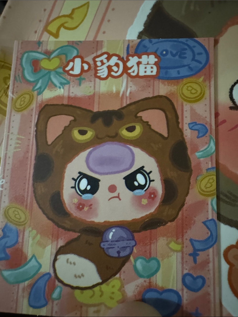 New Baby Three Fortune Cat Zipper Bag blind box opened for card reveal
